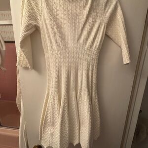 Alaia Ivory Long Sleeve Dress